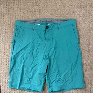 Tommy Bahama Chip Shot IslandZone® 9-Inch Shorts Aqua Flat Front Shorts